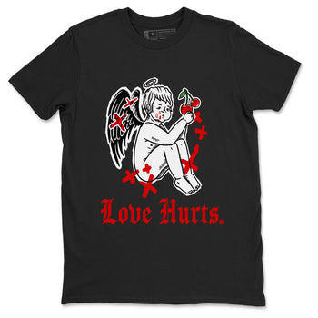Jordan 12 Cherry shirt to match jordans Love Hurts sneaker release tees Air Jordan 12 Cherry SNRT Sneaker Tees Unisex Streetwear Clothing Black 2 T-Shirt