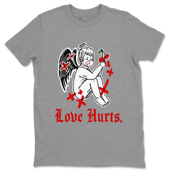 Jordan 12 Cherry shirt to match jordans Love Hurts sneaker release tees Air Jordan 12 Cherry SNRT Sneaker Tees Unisex Streetwear Clothing Heather Grey 2 T-Shirt