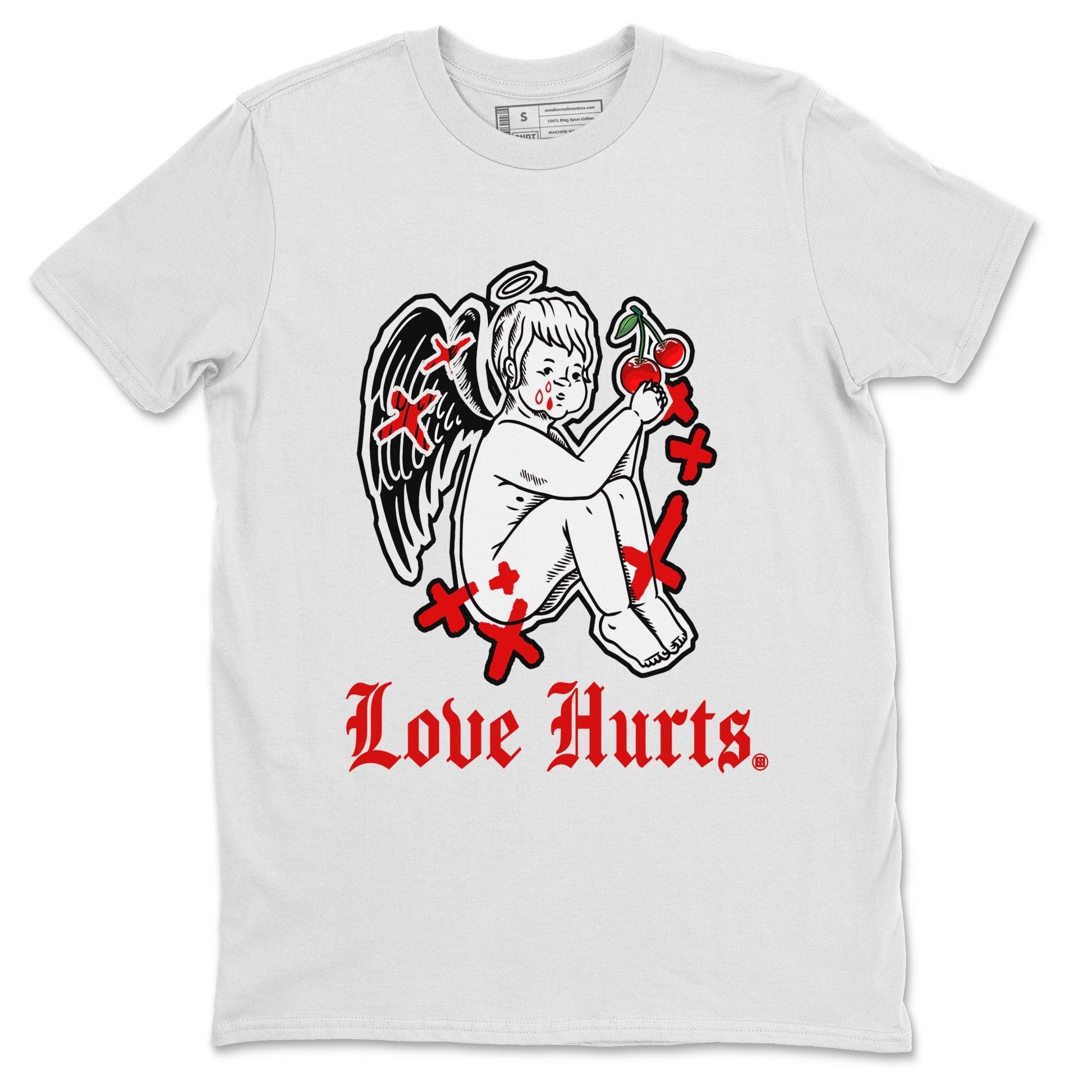 Jordan 12 Cherry shirt to match jordans Love Hurts sneaker release tees Air Jordan 12 Cherry SNRT Sneaker Tees Unisex Streetwear Clothing White 2 T-Shirt