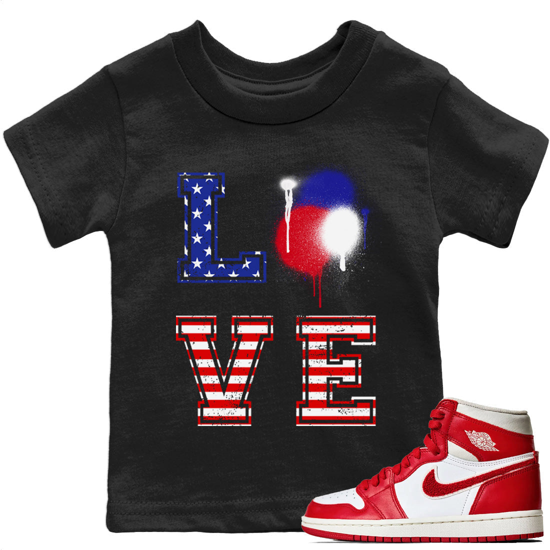 Jordan 1 Newstalgia Sneaker Match Tees LOVE Sneaker Tees Jordan 1 Newstalgia Sneaker Release Tees Kids Shirts