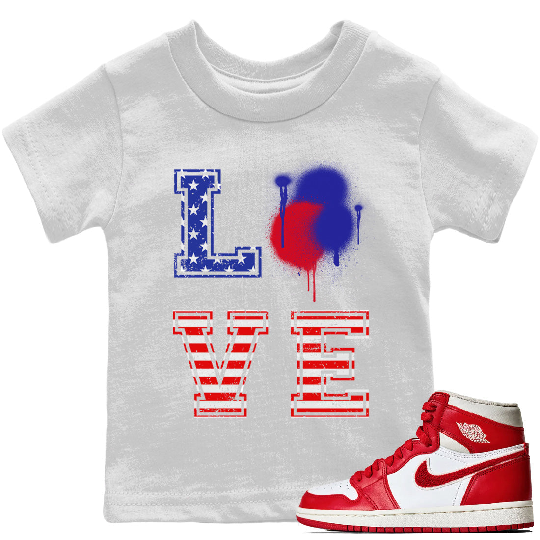 Jordan 1 Newstalgia Sneaker Match Tees LOVE Sneaker Tees Jordan 1 Newstalgia Sneaker Release Tees Kids Shirts