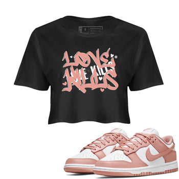 Dunks Low Rose Whisper shirt to match jordans Love Kills sneaker tees Dunk Rose Whisper SNRT Sneaker Release Tees Black 1 Crop T-Shirt