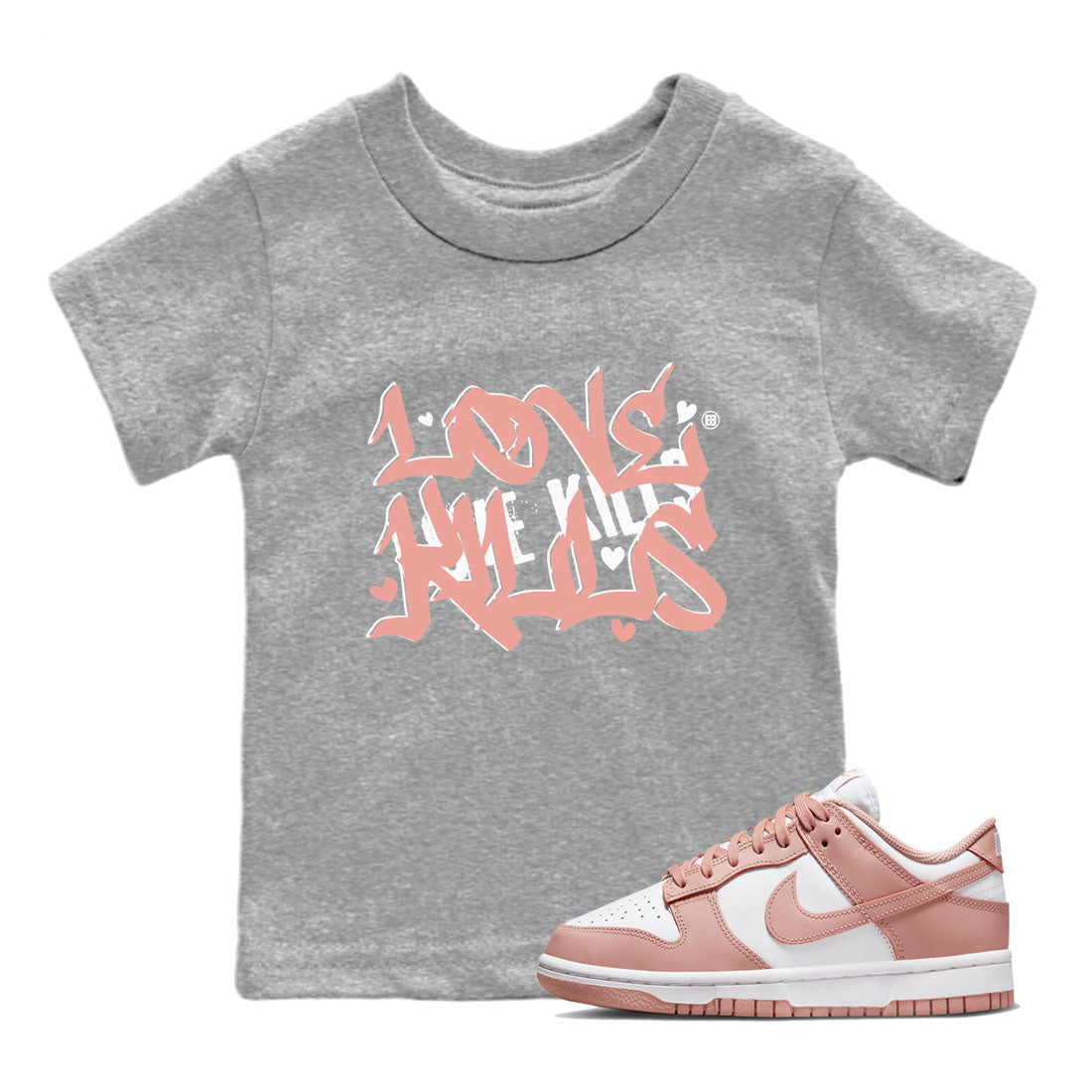 Dunks Low Rose Whisper shirt to match jordans Love Kills sneaker tees Dunk Rose Whisper SNRT Sneaker Release Tees Baby Toddler Heather Grey 1 T-Shirt
