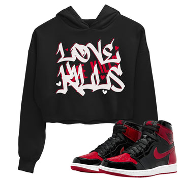 Jordan 1 Bred Patent Sneaker Match Tees Love Kills Sneaker Tees Jordan 1 Bred Patent Sneaker Release Tees Women's Shirts
