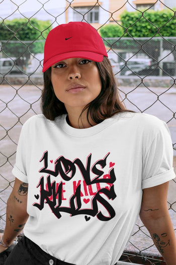 Jordan 1 Bred Patent Sneaker Match Tees Love Kills Sneaker Tees Jordan 1 Bred Patent Sneaker Release Tees Unisex Shirts