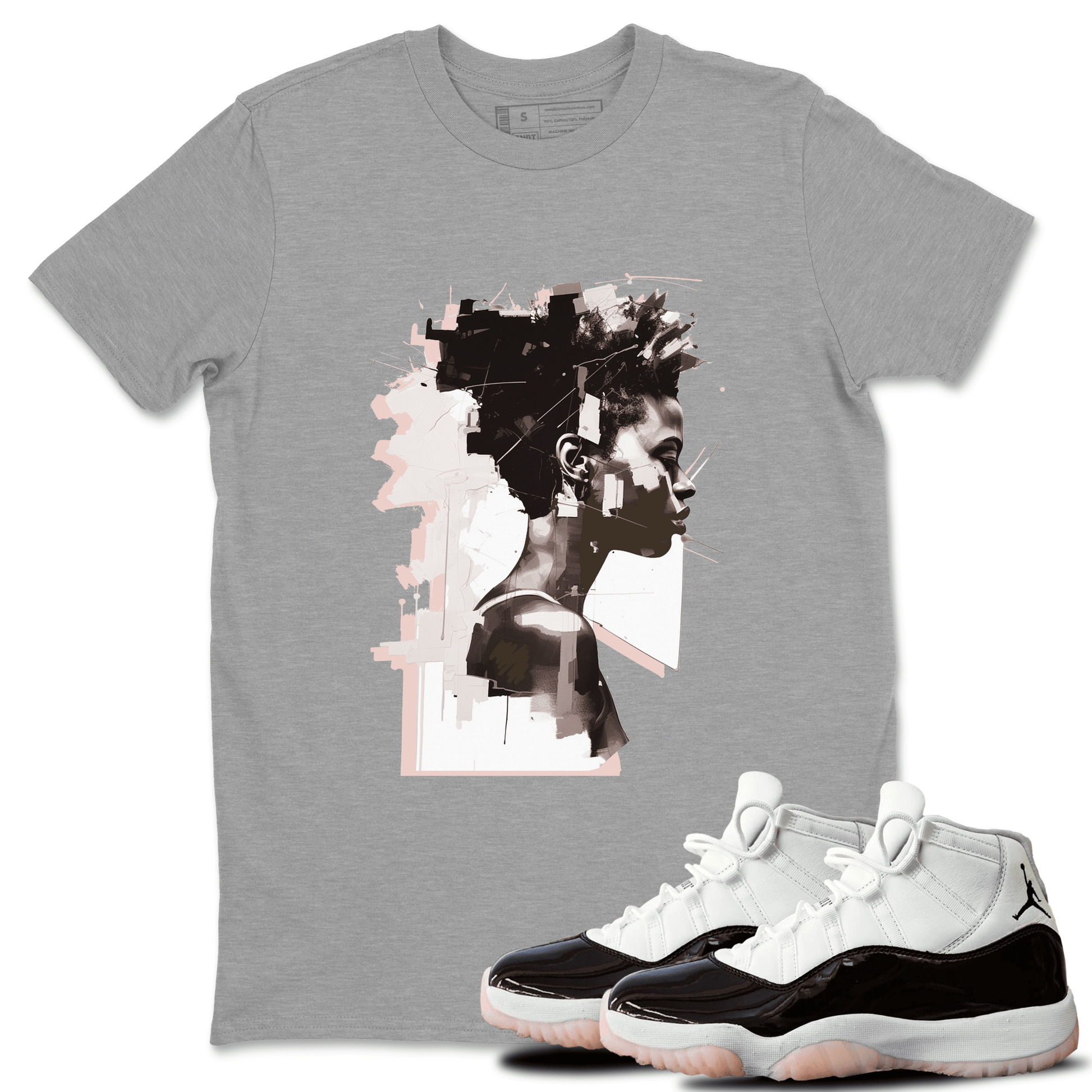 11s WMNS Neapolitan shirt to match jordans Love Memory sneaker tees Air Jordan 11 Neapolitan SNRT Sneaker Tees Sneaker Matching Shirt Unisex Heather Grey 1 T-Shirt