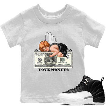 Jordan 12 Playoffs Sneaker Match Tees Love Money Sneaker Tees Jordan 12 Playoffs Sneaker Release Tees Kids Shirts