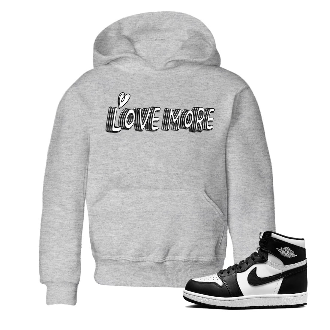 Air Jordan 1 Black White Sneaker Match Tees Love More Sneaker Tees Air Jordan 1 Black White Sneaker Release Tees Kids Shirts