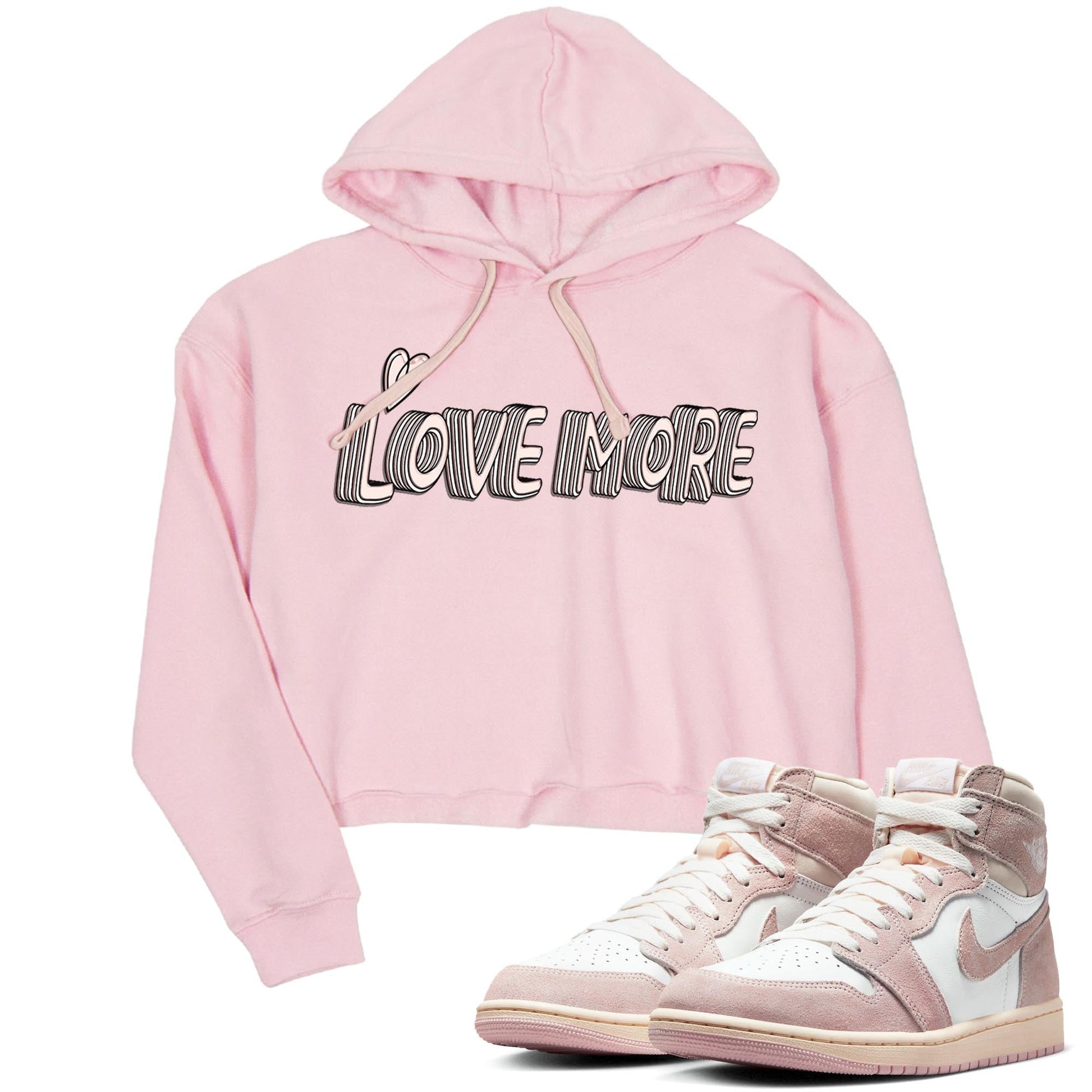 Air Jordan 1 Washed Pink Sneaker Match Tees Love More Sneaker Tees AJ1 Washed Pink Sneaker Release Tees Women's Shirts Pink 1