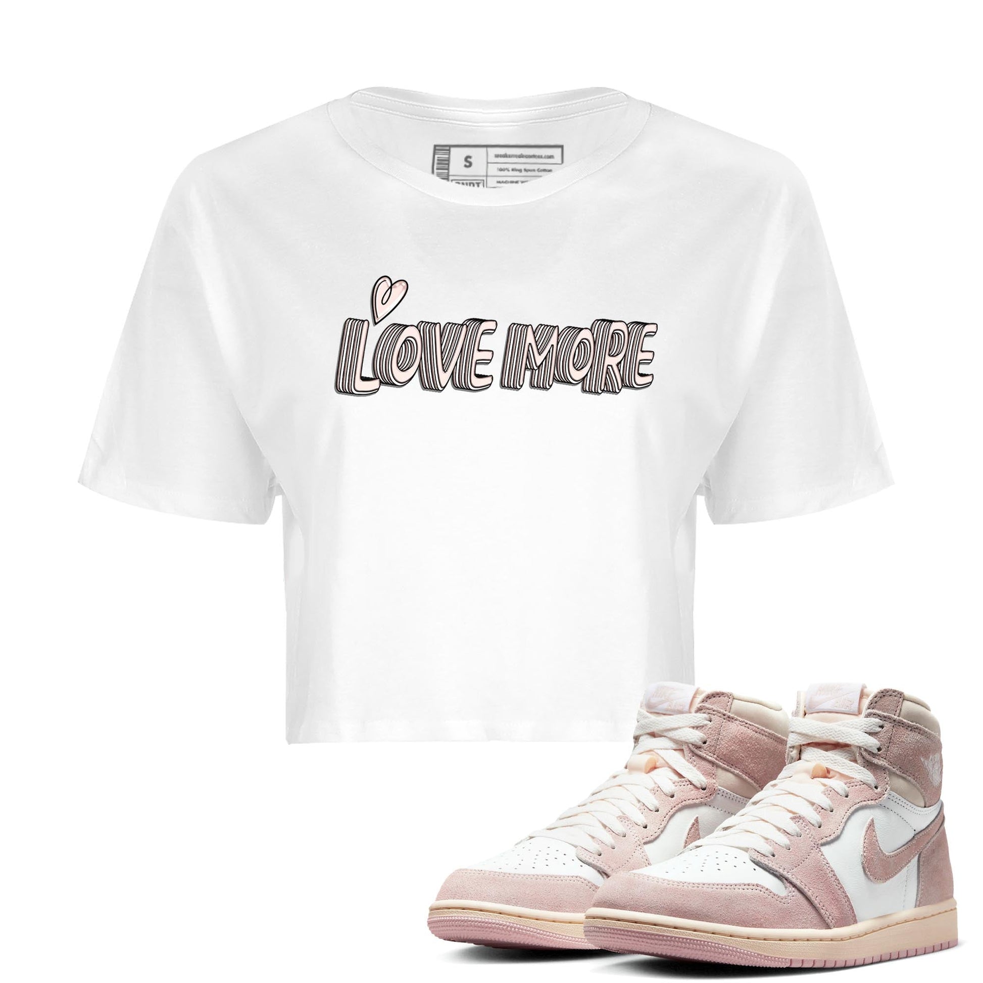 Air Jordan 1 Washed Pink Love More WMNS Cotton Sneaker Hoodie Air Jordan 1 Washed Pink Sneaker Crop Hoodie Washing and Care Tip