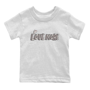 Air Jordan 1 Washed Pink Sneaker Match Tees Love More Sneaker Tees AJ1 Washed Pink Sneaker Release Tees Kids Shirts White 2