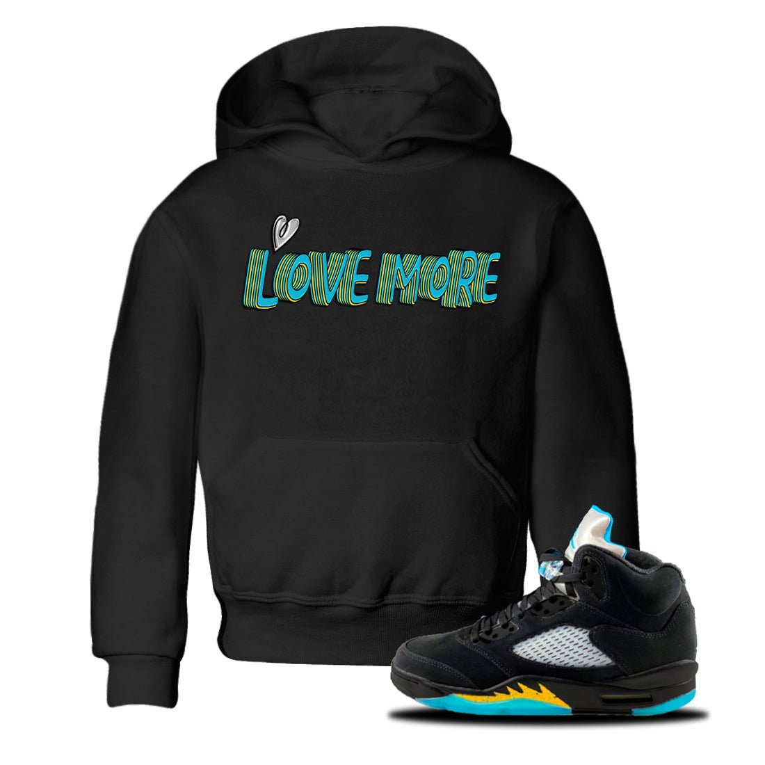 Jordan 5 Aqua Sneaker Match Tees Love More Sneaker Tees Jordan 5 Aqua Sneaker Release Tees Kids Shirts