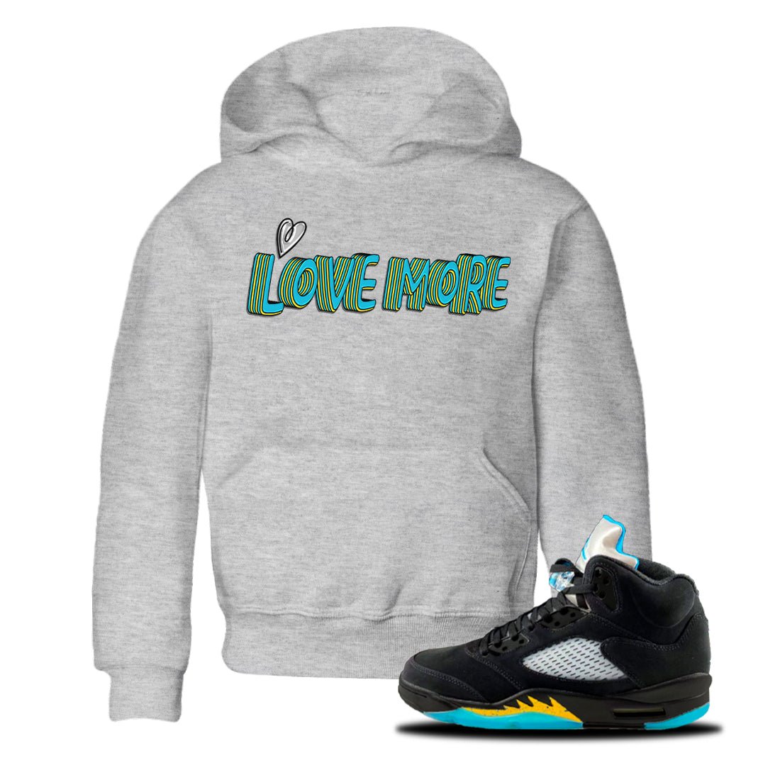 Jordan 5 Aqua Sneaker Match Tees Love More Sneaker Tees Jordan 5 Aqua Sneaker Release Tees Kids Shirts