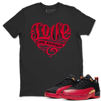 Jordan 12 Super Bowl Sneaker Match Tees Love One Another Sneaker Tees Jordan 12 Super Bowl Sneaker Release Tees Unisex Shirts