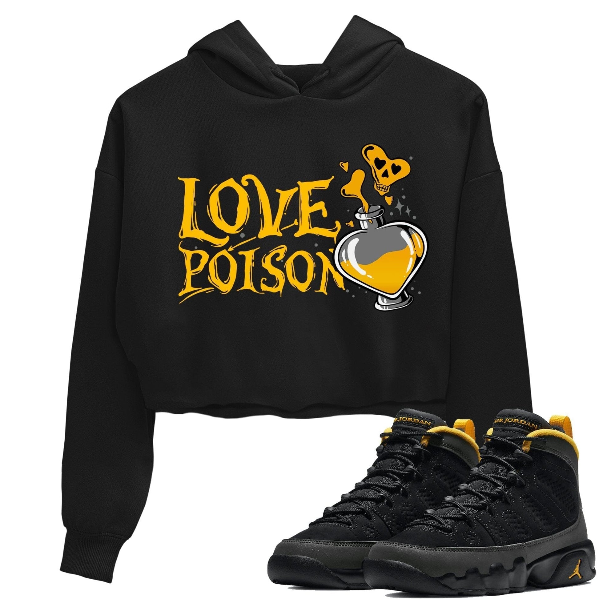 Jordan 9 University Gold Sneaker Match Tees Love Poison Sneaker Tees Jordan 9 University Gold Sneaker Release Tees Women's Shirts