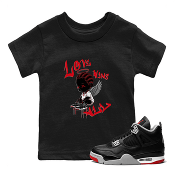 Air Jordan 4 Bred Reimagined shirt to match jordans Love Wins All sneaker tees 4s Bred Reimagined SNRT sneaker release tees baby toddler Black 1 cotton Shirt