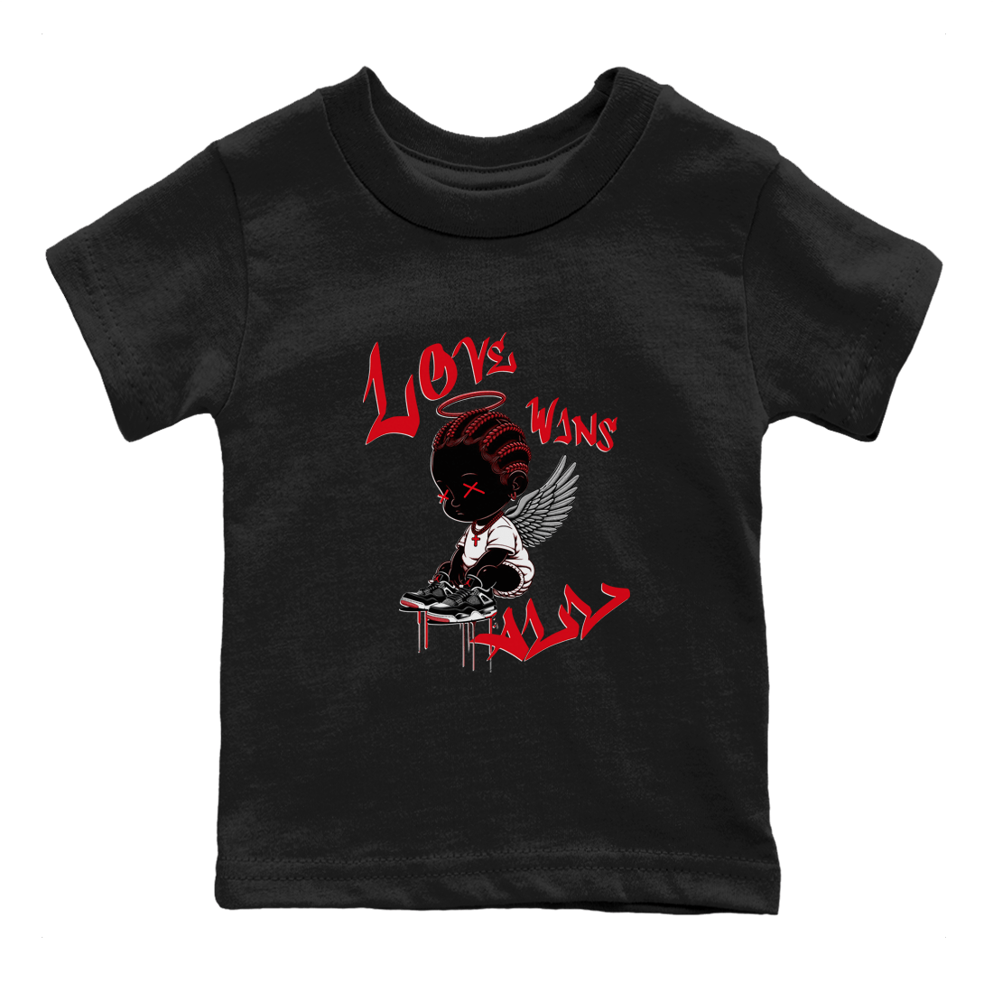Air Jordan 4 Bred Reimagined shirt to match jordans Love Wins All sneaker tees 4s Bred Reimagined SNRT sneaker release tees baby toddler Black 2 cotton Shirt