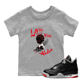 Air Jordan 4 Bred Reimagined shirt to match jordans Love Wins All sneaker tees 4s Bred Reimagined SNRT sneaker release tees baby toddler Heather Grey 1 cotton Shirt