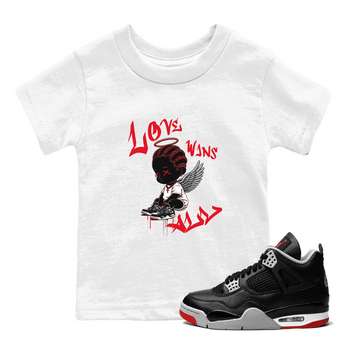 Air Jordan 4 Bred Reimagined shirt to match jordans Love Wins All sneaker tees 4s Bred Reimagined SNRT sneaker release tees baby toddler White 1 cotton Shirt