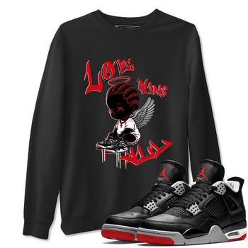 Air Jordan 4 Bred Reimagined shirt to match jordans Love Wins All sneaker tees 4s Bred Reimagined SNRT Sneaker Release Tees unisex cotton Black 1 crew neck shirt