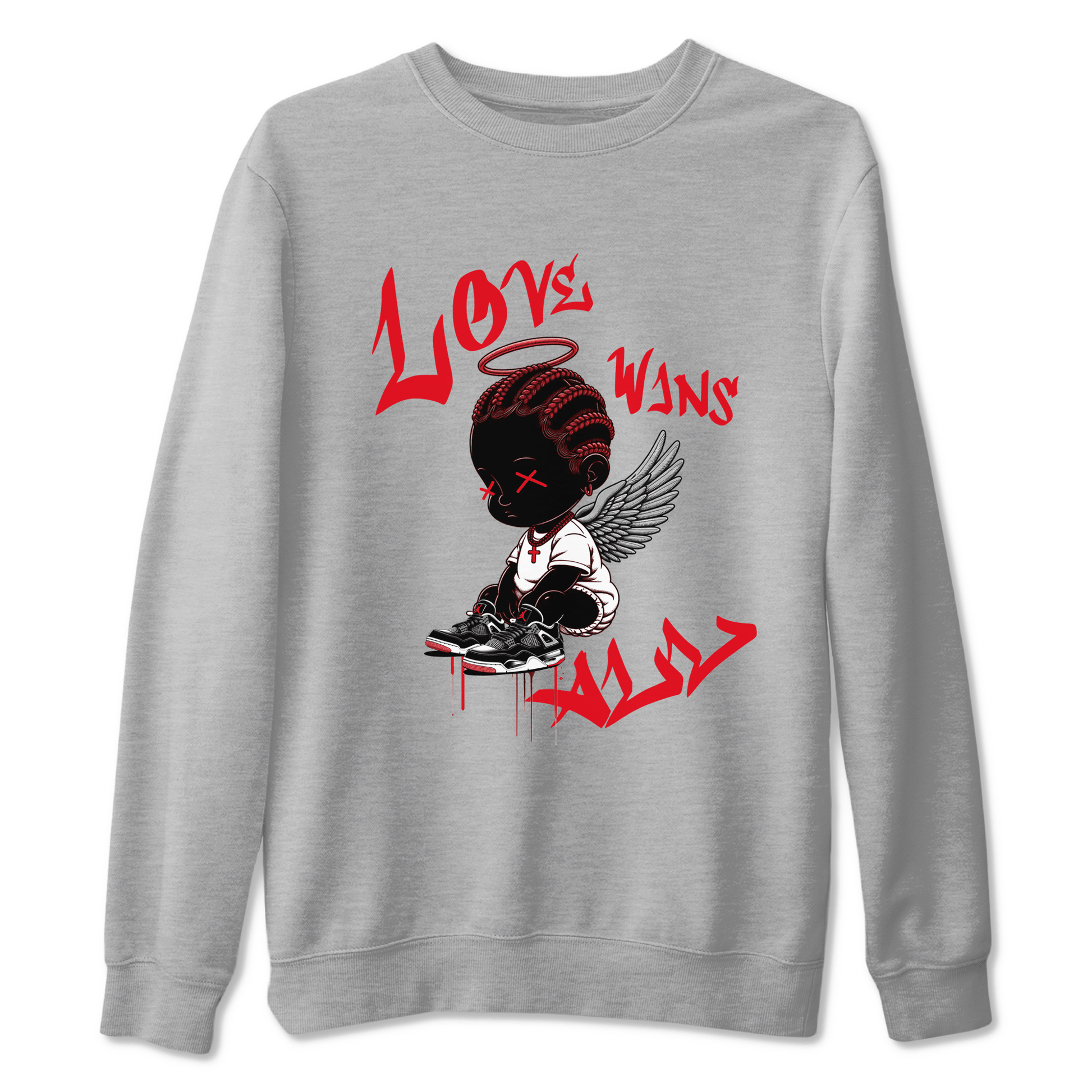 Air Jordan 4 Bred Reimagined shirt to match jordans Love Wins All sneaker tees 4s Bred Reimagined SNRT Sneaker Release Tees unisex cotton Heather Grey 2 crew neck shirt