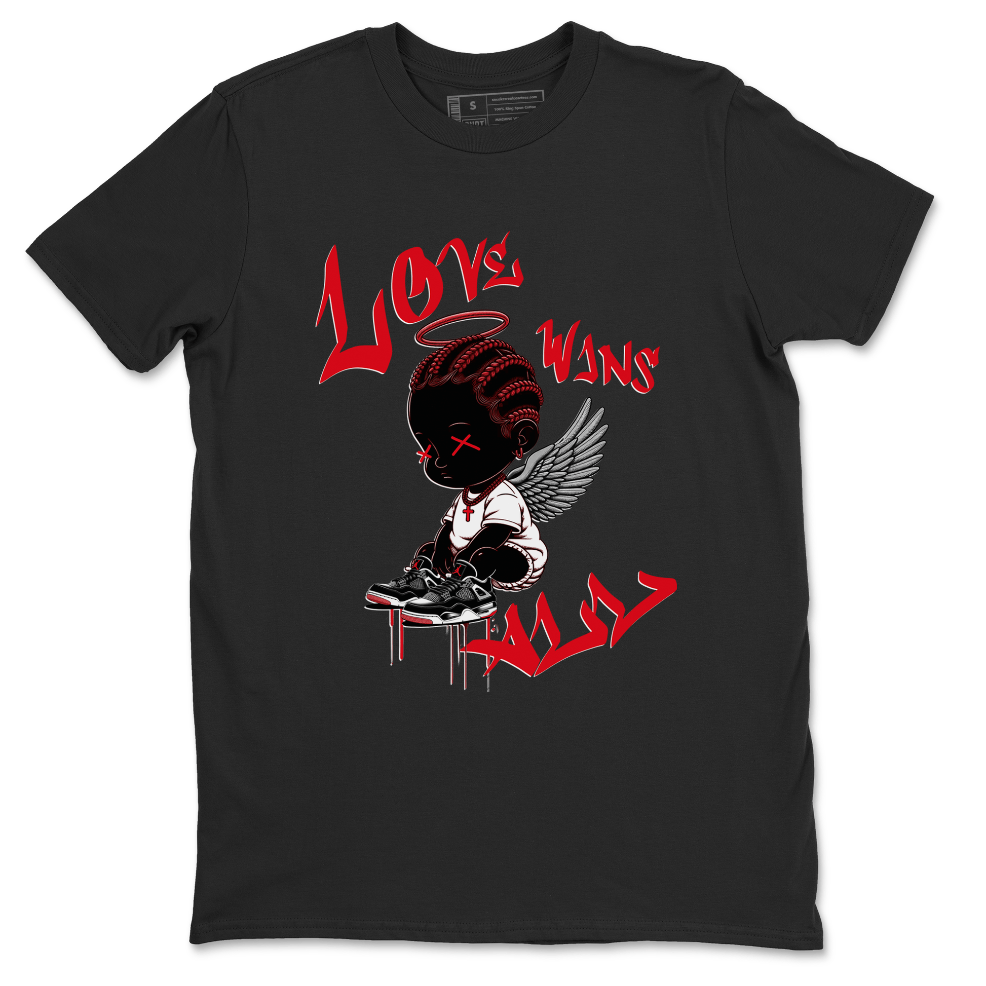 Air Jordan 4 Bred Reimagined shirt to match jordans Love Wins All sneaker tees 4s Bred Reimagined SNRT Sneaker Release Tees unisex cotton Black 2 crew neck shirt