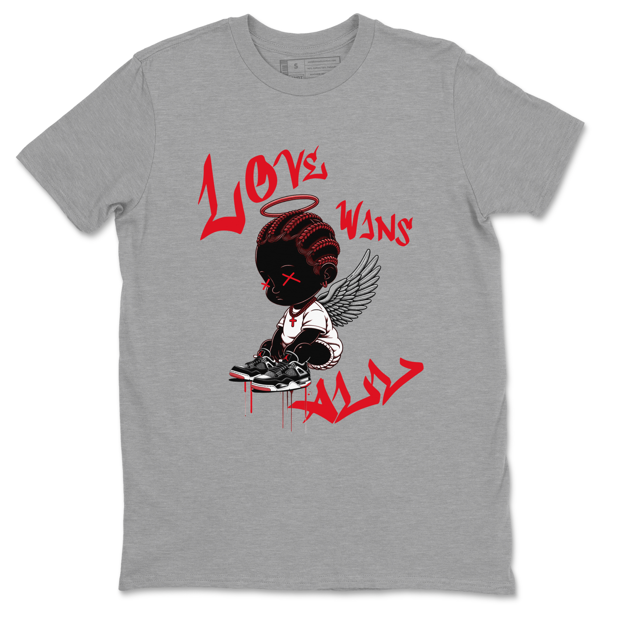 Air Jordan 4 Bred Reimagined shirt to match jordans Love Wins All sneaker tees 4s Bred Reimagined SNRT Sneaker Release Tees unisex cotton Heather Grey 2 crew neck shirt