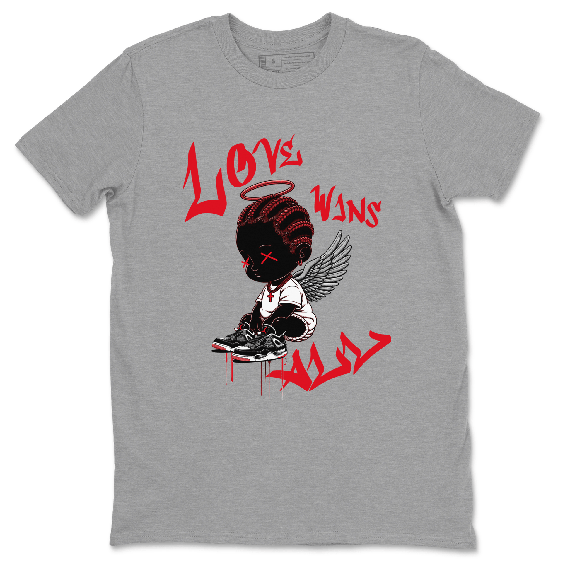 Air Jordan 4 Bred Reimagined shirt to match jordans Love Wins All sneaker tees 4s Bred Reimagined SNRT Sneaker Release Tees unisex cotton Heather Grey 2 crew neck shirt