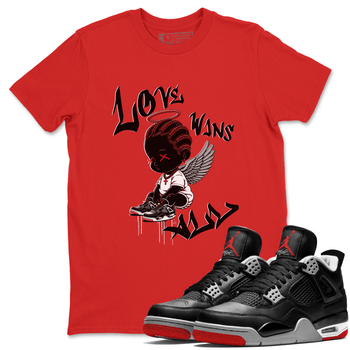 Air Jordan 4 Bred Reimagined shirt to match jordans Love Wins All sneaker tees 4s Bred Reimagined SNRT Sneaker Release Tees unisex cotton Red 1 crew neck shirt