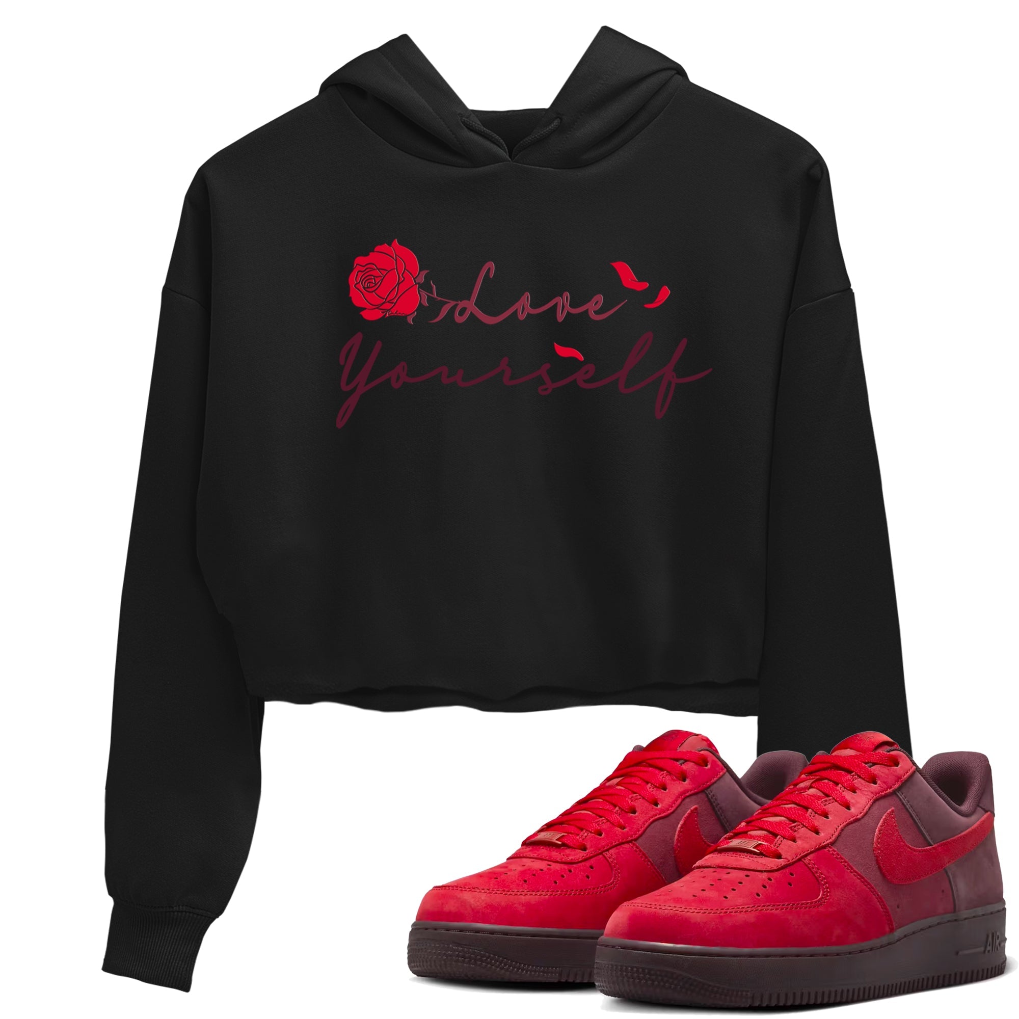 AF1 Layers Of Love shirt to match jordans Love Yourself sneaker tees Air Force1 Layers Of Love SNRT Sneaker Release Tees Black 1 crop length shirt
