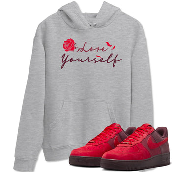 AF1 Layers Of Love shirt to match jordans Love Yourself sneaker tees Air Force1 Layers Of Love SNRT Sneaker Release Tees unisex cotton Heather Grey 1 crew neck shirt