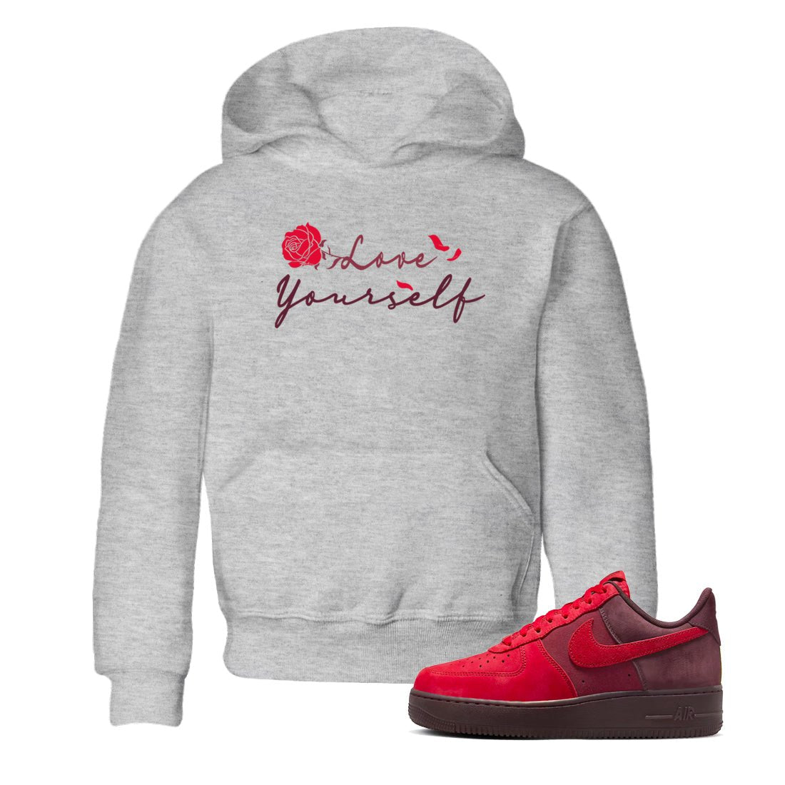 AF1 Layers Of Love shirt to match jordans Love Yourself sneaker tees Air Force1 Layers Of Love SNRT sneaker release tees baby toddler Heather Grey 1 cotton Shirt