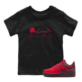 AF1 Layers Of Love shirt to match jordans Love Yourself sneaker tees Air Force1 Layers Of Love SNRT sneaker release tees baby toddler Black 1 cotton Shirt