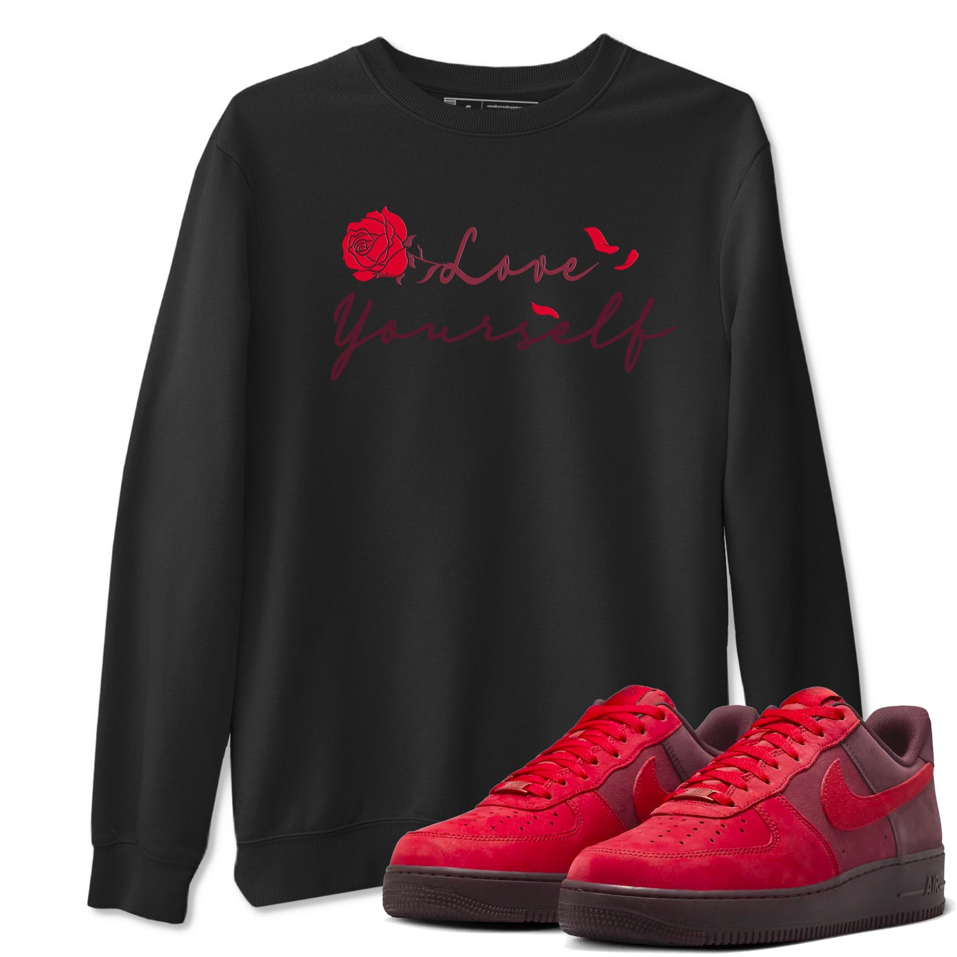 AF1 Layers Of Love shirt to match jordans Love Yourself sneaker tees Air Force1 Layers Of Love SNRT Sneaker Release Tees unisex cotton Black 1 crew neck shirt