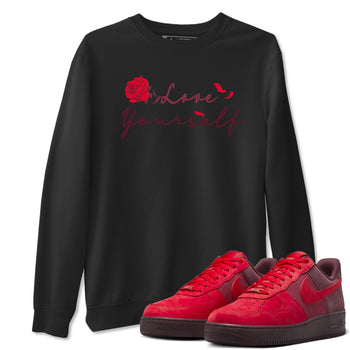 AF1 Layers Of Love shirt to match jordans Love Yourself sneaker tees Air Force1 Layers Of Love SNRT Sneaker Release Tees unisex cotton Black 1 crew neck shirt