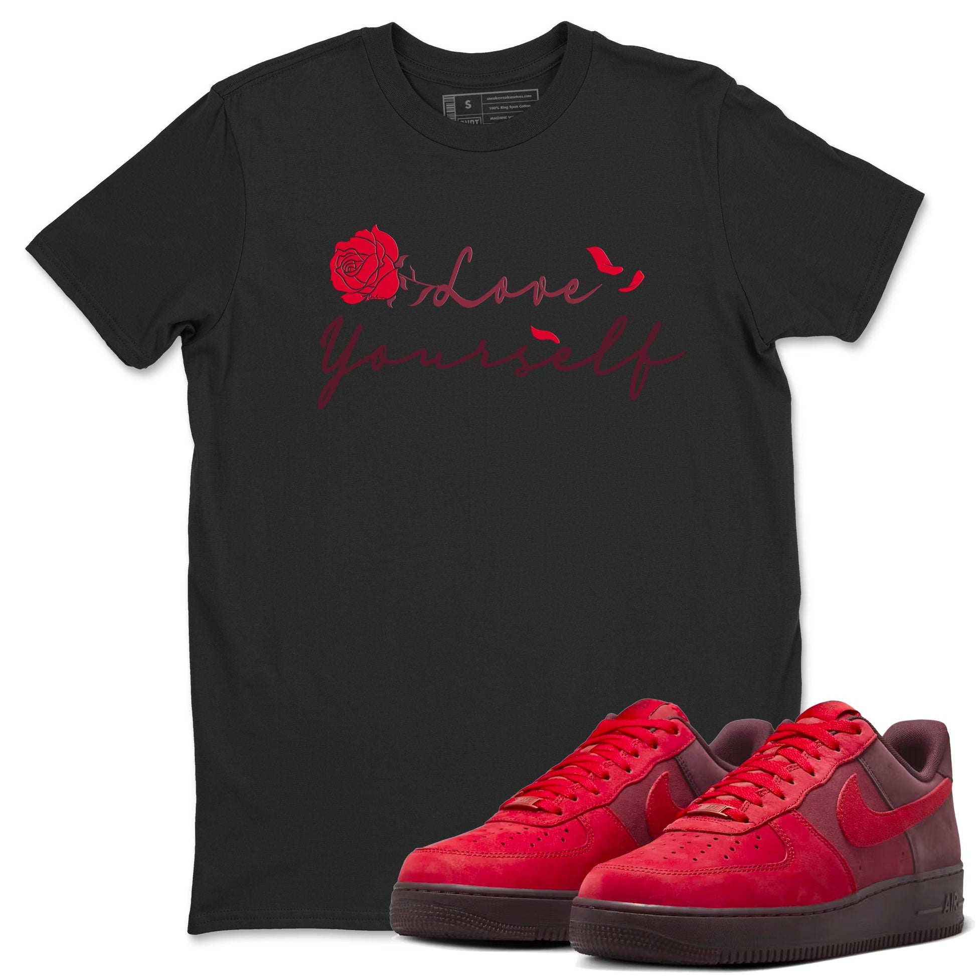 AF1 Layers Of Love shirt to match jordans Love Yourself sneaker tees Air Force1 Layers Of Love SNRT Sneaker Release Tees unisex cotton Black 1 crew neck shirt