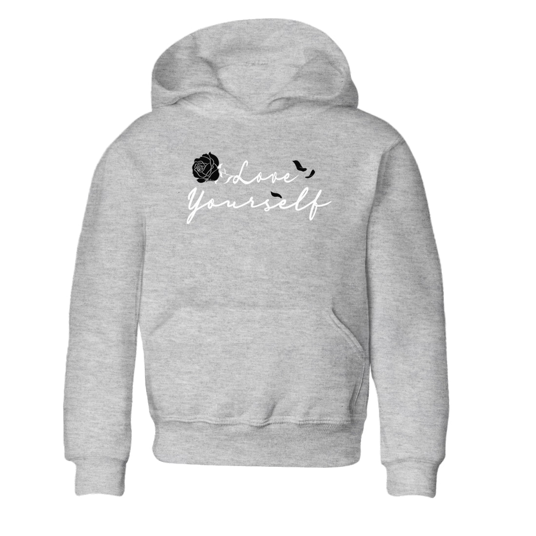 1s Black White shirt to match jordans Love Yourself sneaker tees Air Jordan 1 Black White SNRT sneaker release tees baby toddler Heather Grey 2 cotton Shirt