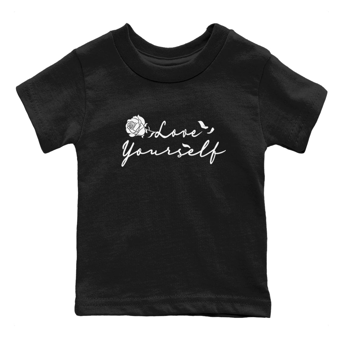 1s Black White shirt to match jordans Love Yourself sneaker tees Air Jordan 1 Black White SNRT sneaker release tees baby toddler Black 2 cotton Shirt