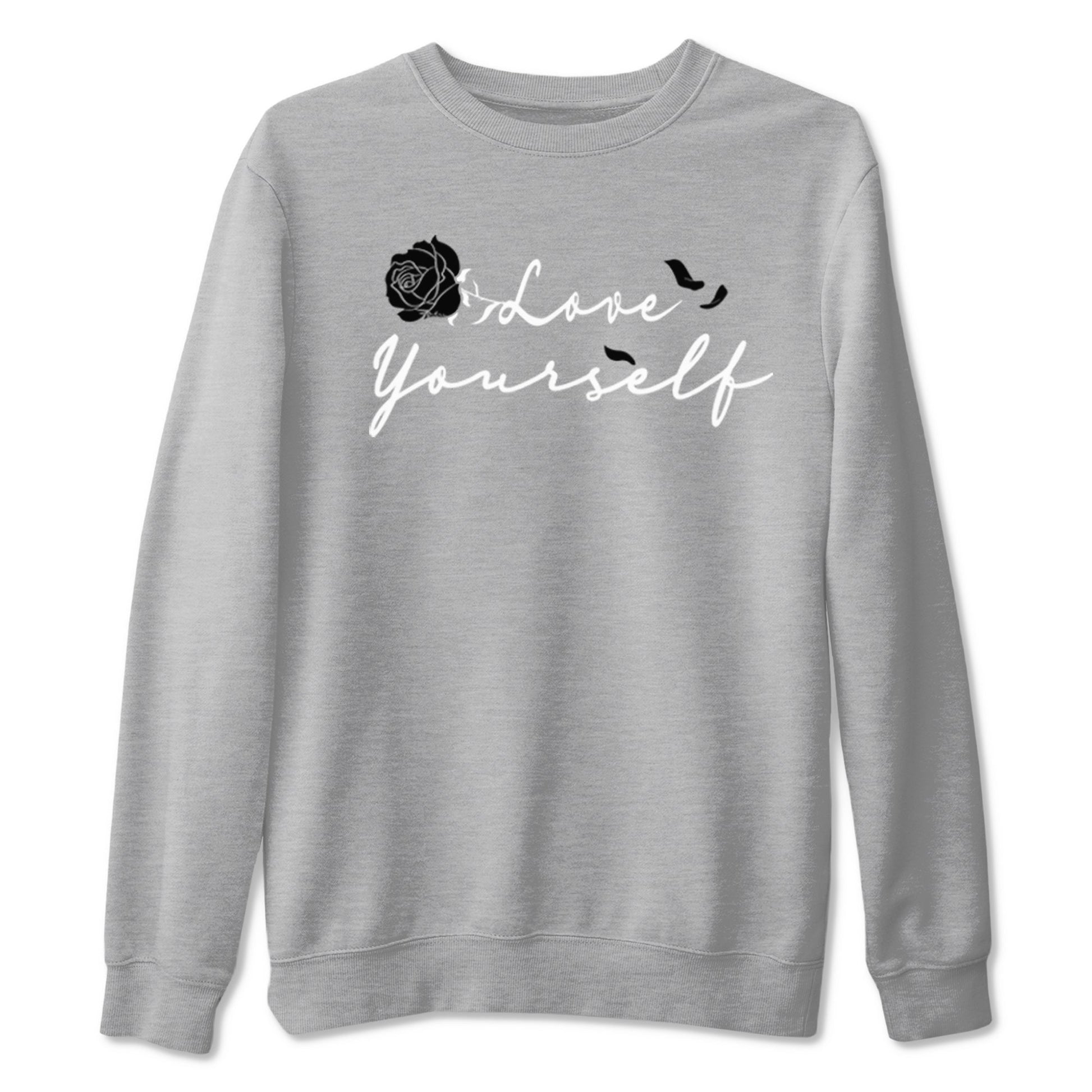 1s Black White shirt to match jordans Love Yourself sneaker tees Air Jordan 1 High OG Black White SNRT Sneaker Release Tees unisex cotton Heather Grey 2 crew neck shirt