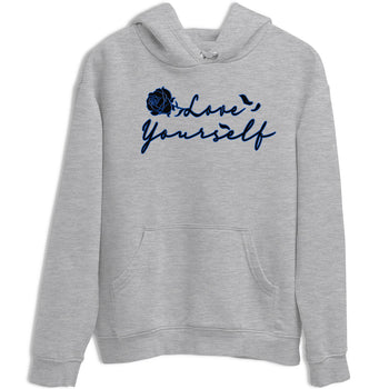 Air Jordan 1 Royal Reimagined shirt to match jordans Love Yourself sneaker tees Air Jordan 1 High OG Royal Reimagined SNRT Sneaker Tees Sneaker Matching Shirt Unisex Heather Grey 2 T-Shirt