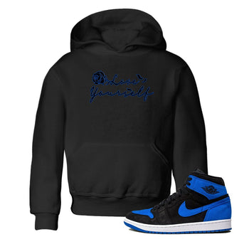Air Jordan 1 Royal Reimagined shirt to match jordans Love Yourself sneaker tees Air Jordan 1 High OG Royal Reimagined SNRT Sneaker Tees Sneaker Matching Shirt Baby Toddler Black 1 T-Shirt