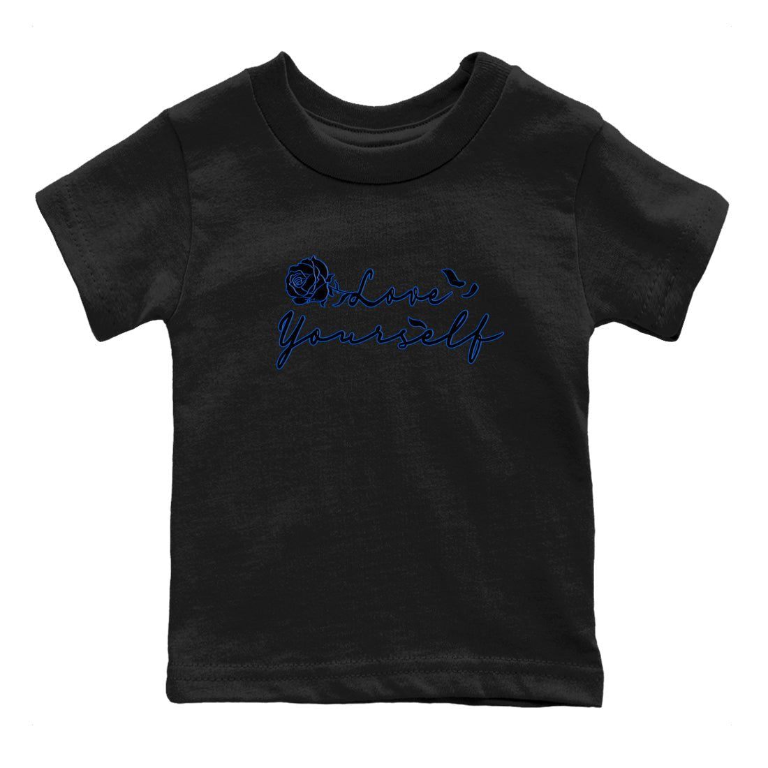 Air Jordan 1 Royal Reimagined shirt to match jordans Love Yourself sneaker tees Air Jordan 1 High OG Royal Reimagined SNRT Sneaker Tees Sneaker Matching Shirt Baby Toddler Black 2 T-Shirt