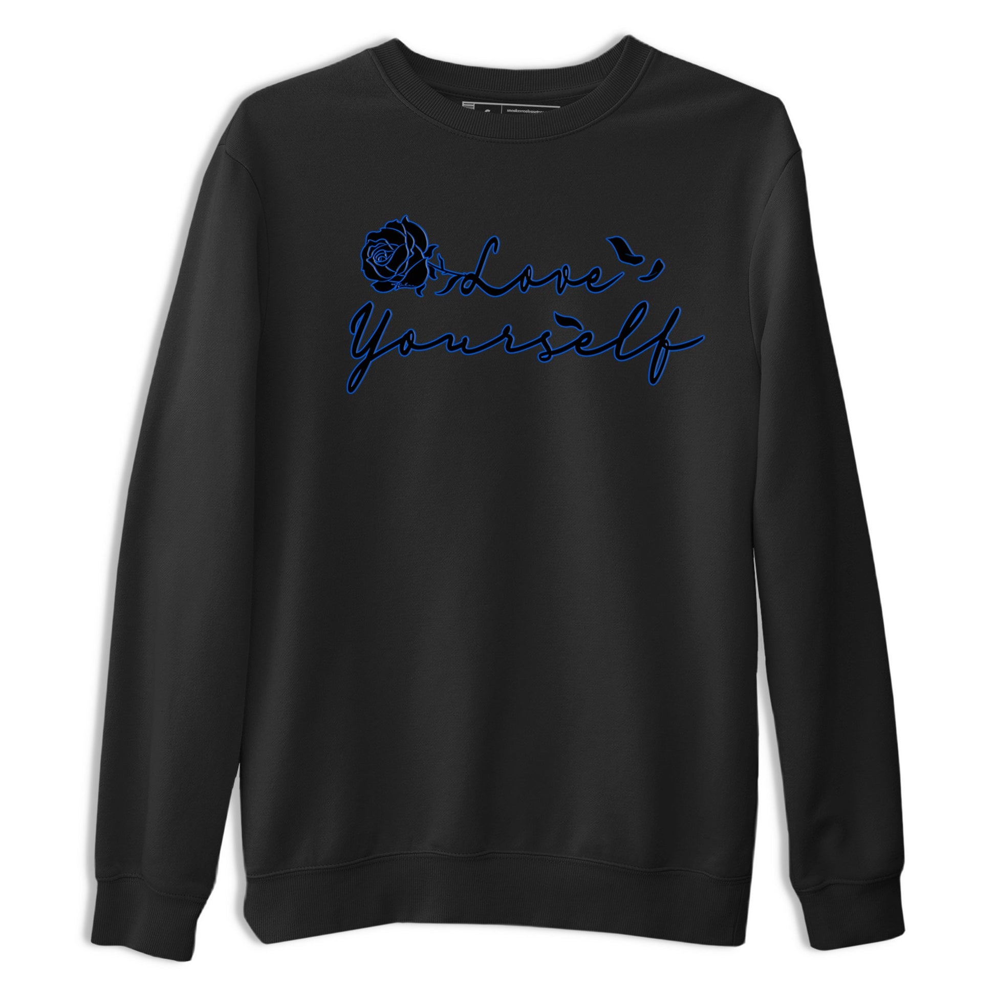 Air Jordan 1 Royal Reimagined shirt to match jordans Love Yourself sneaker tees Air Jordan 1 High OG Royal Reimagined SNRT Sneaker Tees Sneaker Matching Shirt Unisex Black 2 T-Shirt