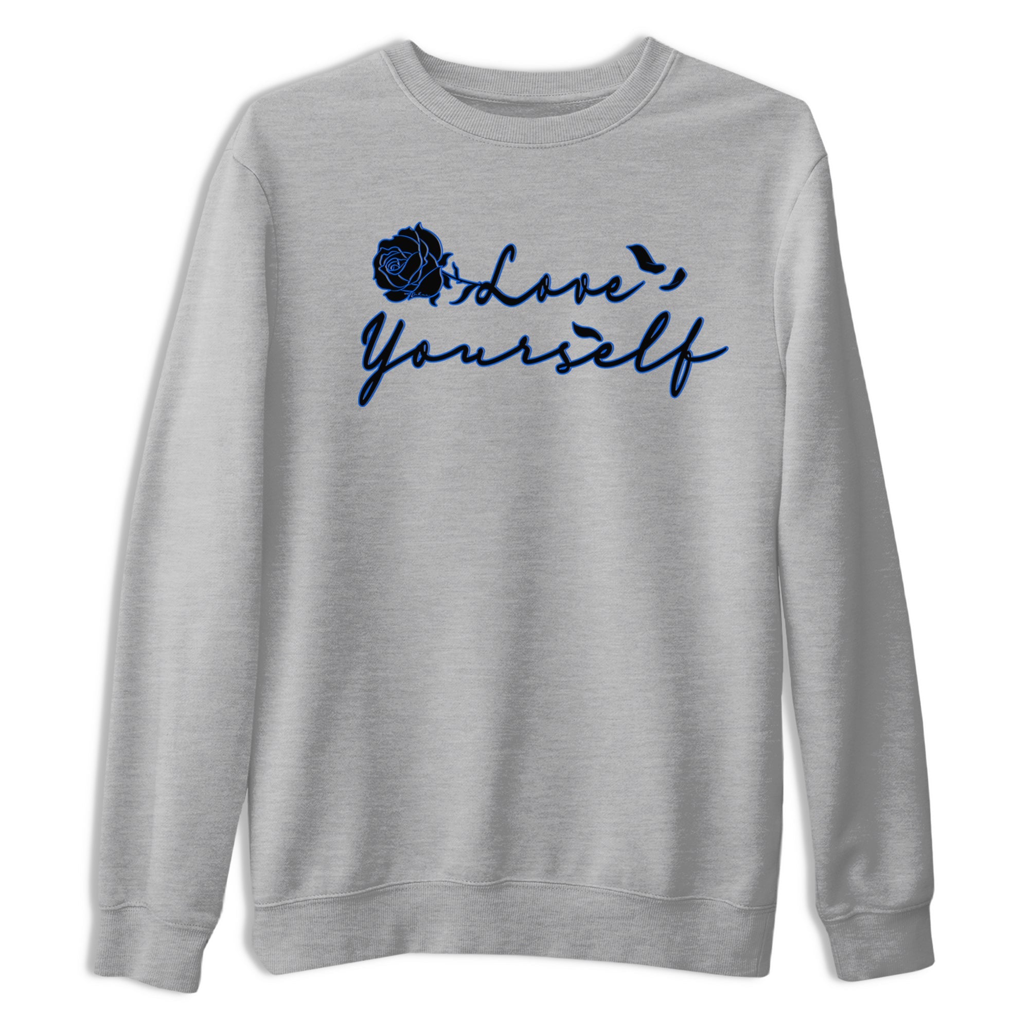 Air Jordan 1 Royal Reimagined shirt to match jordans Love Yourself sneaker tees Air Jordan 1 High OG Royal Reimagined SNRT Sneaker Tees Sneaker Matching Shirt Unisex Heather Grey 2 T-Shirt