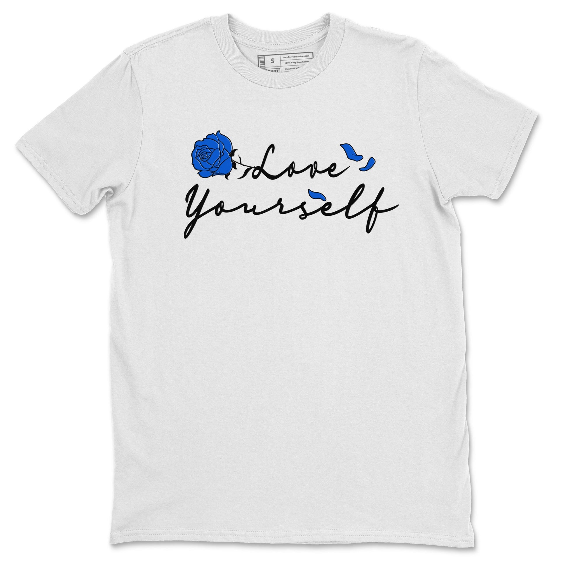 Air Jordan 1 Royal Reimagined shirt to match jordans Love Yourself sneaker tees Air Jordan 1 High OG Royal Reimagined SNRT Sneaker Tees Sneaker Matching Shirt Unisex White 2 T-Shirt
