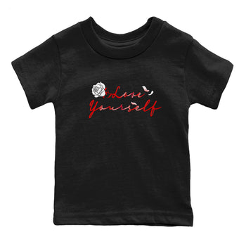 Jordan 1 High OG Satin Bred shirt to match jordans Love Yourself sneaker tees Air Jordan 1 Satin Bred SNRT Sneaker Tees Casual Crew Neck T-Shirt Baby Toddler Black 2 T-Shirt