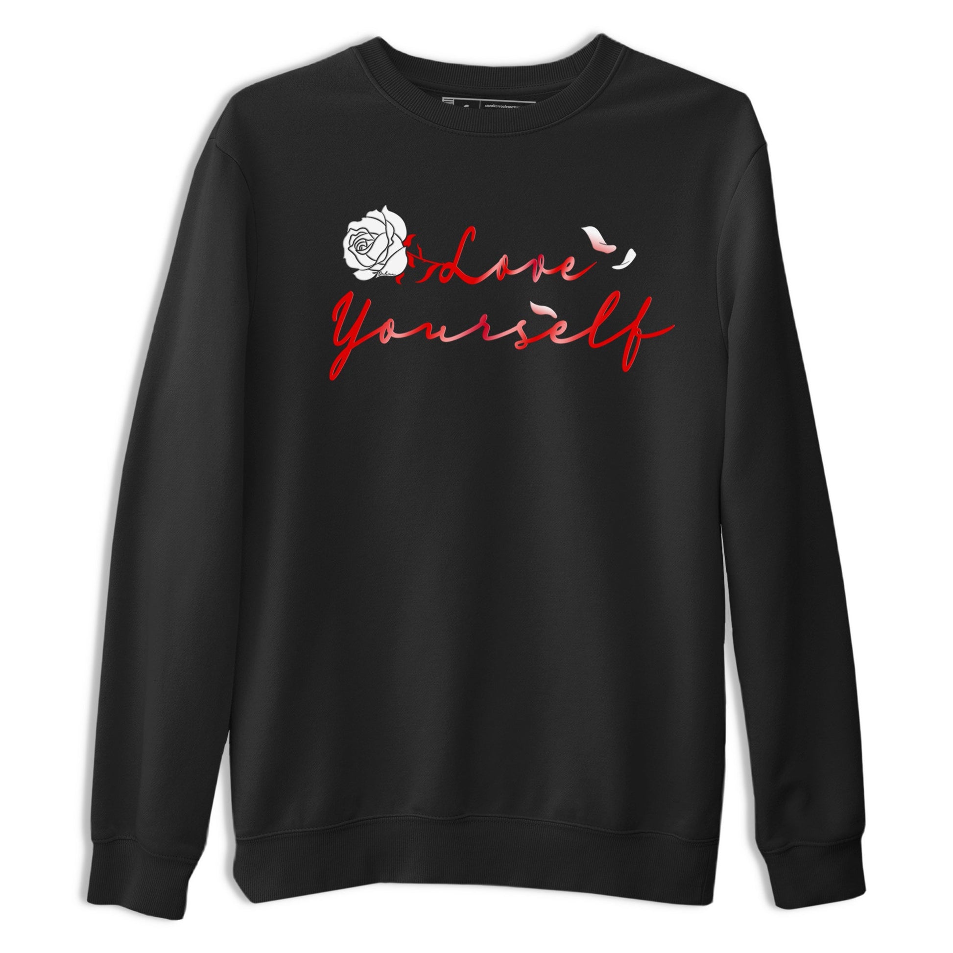 Jordan 1 High OG Satin Bred shirt to match jordans Love Yourself sneaker tees Air Jordan 1 Satin Bred SNRT Sneaker Tees Casual Crew Neck T-Shirt Unisex Black 2 T-Shirt