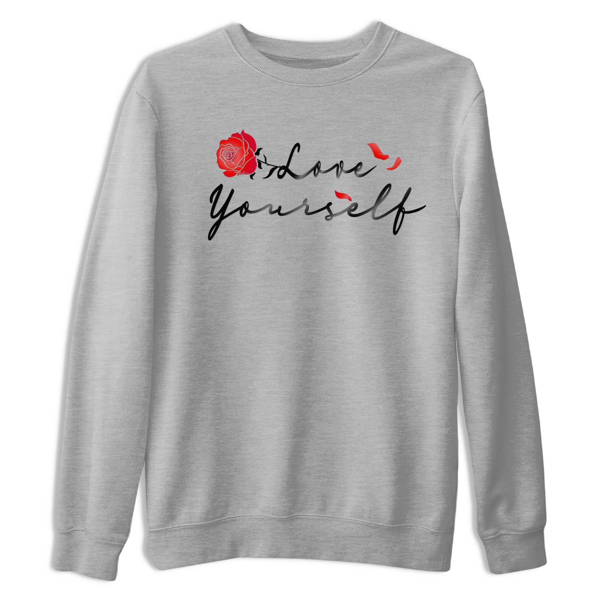 Jordan 1 High OG Satin Bred shirt to match jordans Love Yourself sneaker tees Air Jordan 1 Satin Bred SNRT Sneaker Tees Casual Crew Neck T-Shirt Unisex Heather Grey 2 T-Shirt
