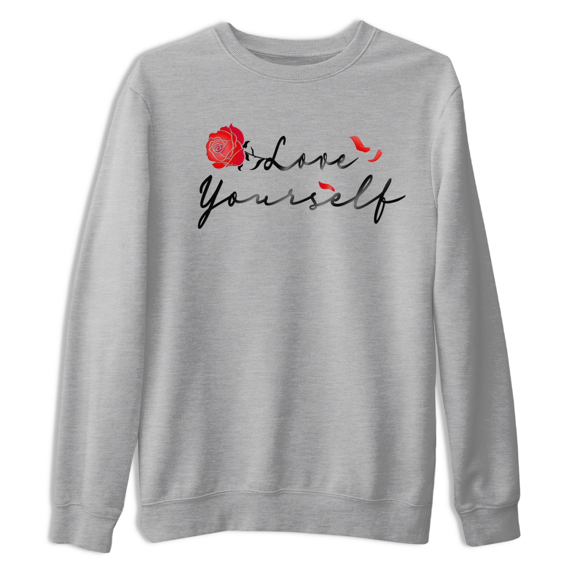 Jordan 1 High OG Satin Bred shirt to match jordans Love Yourself sneaker tees Air Jordan 1 Satin Bred SNRT Sneaker Tees Casual Crew Neck T-Shirt Unisex Heather Grey 2 T-Shirt