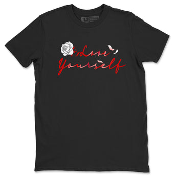 Jordan 1 High OG Satin Bred shirt to match jordans Love Yourself sneaker tees Air Jordan 1 Satin Bred SNRT Sneaker Tees Casual Crew Neck T-Shirt Unisex Black 2 T-Shirt